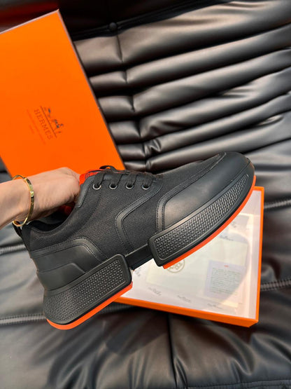 HERMES || Designer Black Low-Top Giga Sneaker - FASHION MYST 