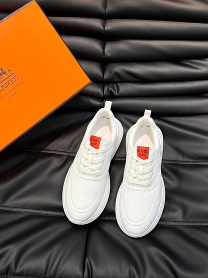 HERMES || Designer White Low-Top Giga Sneaker - FASHION MYST 