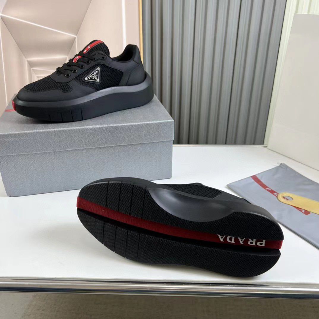 PRADA || Black Prada America’s Cup Sneaker - FASHION MYST 