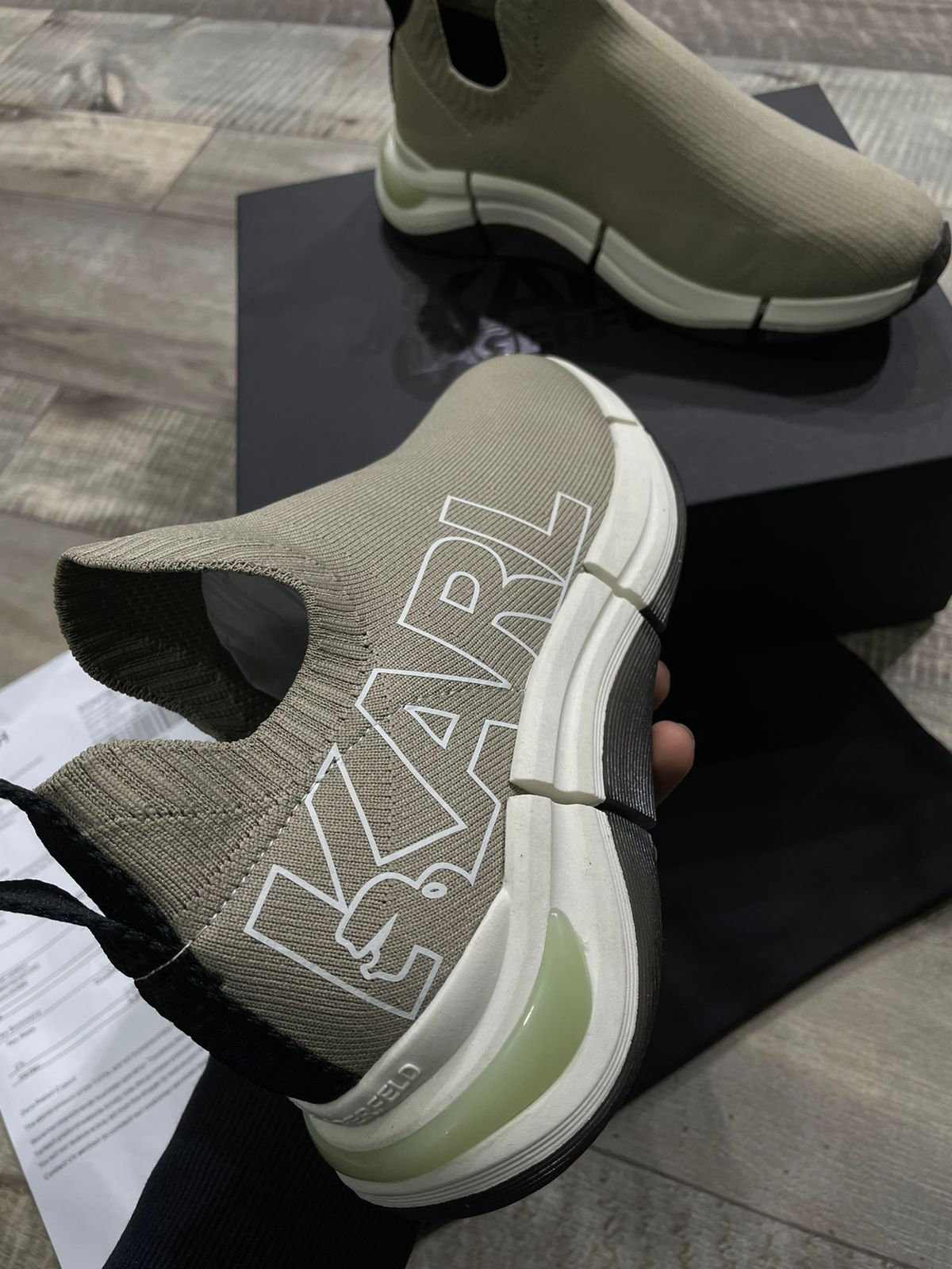 KARL LAGERFELD || Mens Quadro Karl Logo Sock Trainer Sneaker