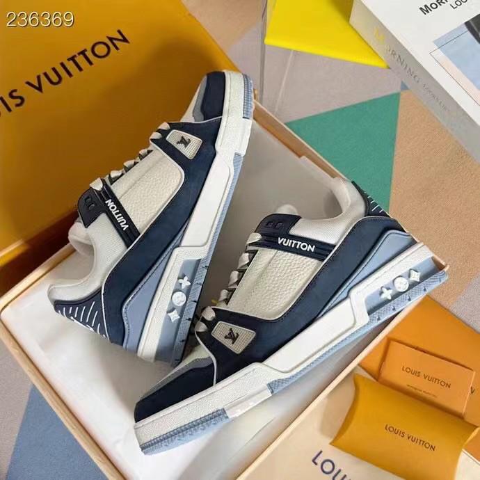 Louis Vuitton Trainer Sneaker Blue|Brown - FASHION MYST 