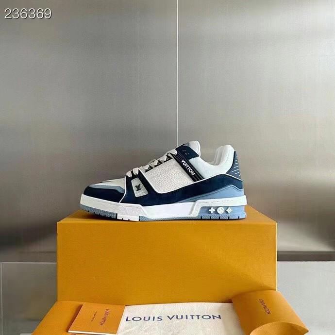 Louis Vuitton Trainer Sneaker Blue|Brown - FASHION MYST 