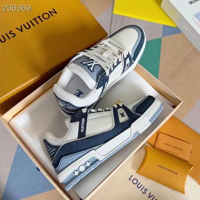 Louis Vuitton Trainer Sneaker Blue|Brown - FASHION MYST 