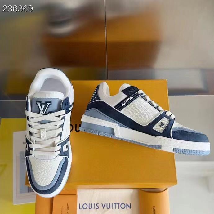 Louis Vuitton Trainer Sneaker Blue|Brown - FASHION MYST 