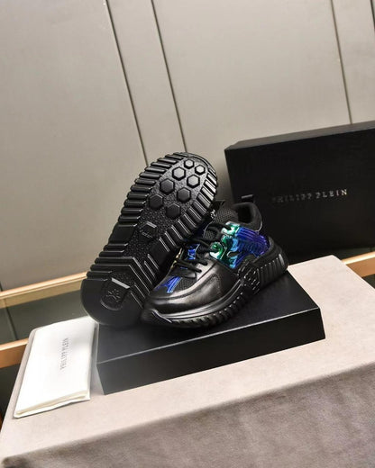 Philipp Plein || Holographic-Effect Low-Top Sneakers - FASHION MYST 