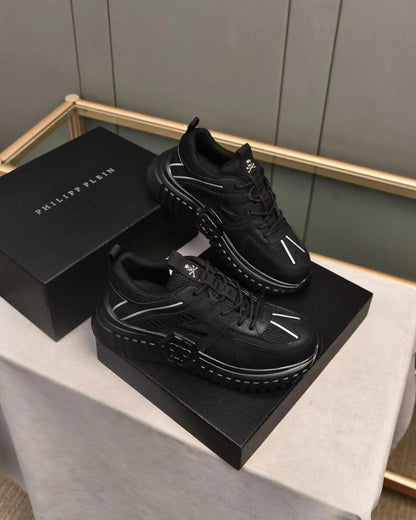 PHILIPP PLEIN RUNNER HEXAGON SNEAKER || BLACK - FASHION MYST 