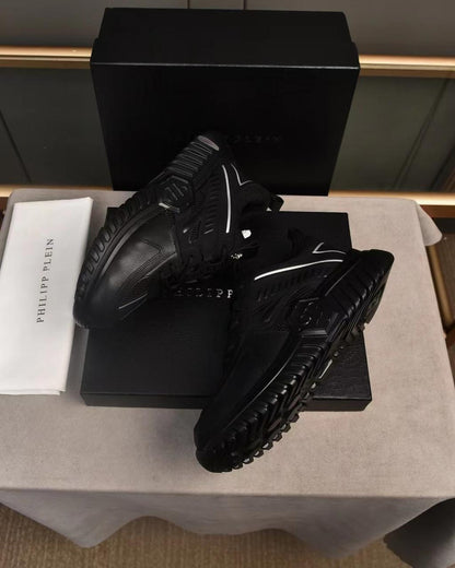 PHILIPP PLEIN RUNNER HEXAGON SNEAKER || BLACK - FASHION MYST 