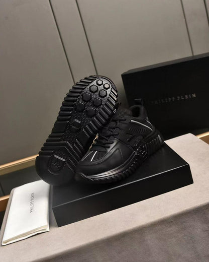 PHILIPP PLEIN RUNNER HEXAGON SNEAKER || BLACK - FASHION MYST 