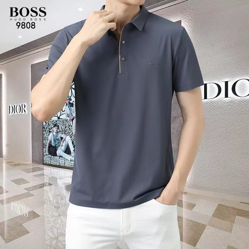 HUGO BOSS || Solid Cotton Slim Fit Men's T-Shirt - FASHION MYST 