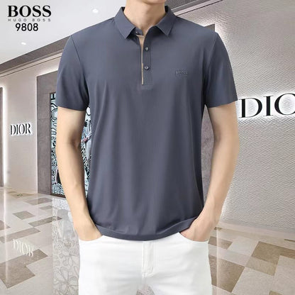 HUGO BOSS || Solid Cotton Slim Fit Men's T-Shirt - FASHION MYST 