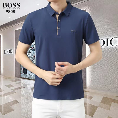 HUGO BOSS || Solid Cotton Slim Fit Men's T-Shirt - FASHION MYST 