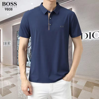 HUGO BOSS || Solid Cotton Slim Fit Men's T-Shirt - FASHION MYST 