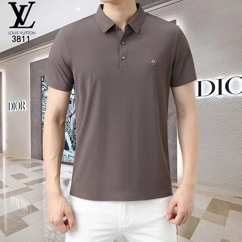 LOUIS VUITTON || Textured Cotton Regular Fit Mens T-Shirt - FASHION MYST 