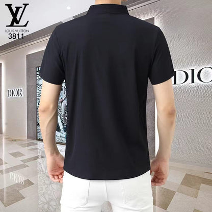 LOUIS VUITTON || Textured Cotton Regular Fit Mens T-Shirt - FASHION MYST 