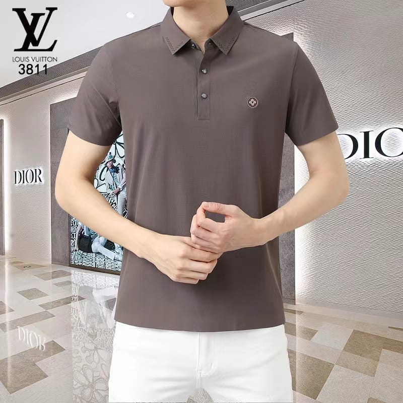 LOUIS VUITTON || Textured Cotton Regular Fit Mens T-Shirt - FASHION MYST 