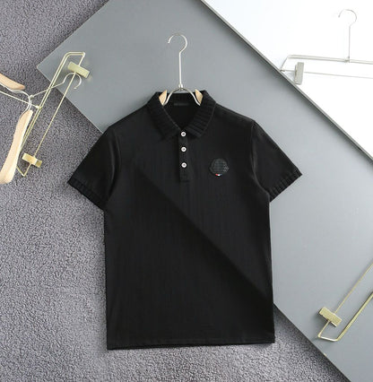 MONCLER || Logo-Collar Short-Sleeve Polo T-Shirt - FASHION MYST 