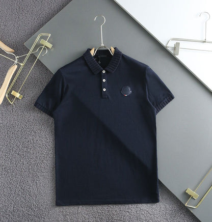 MONCLER || Logo-Collar Short-Sleeve Polo T-Shirt - FASHION MYST 