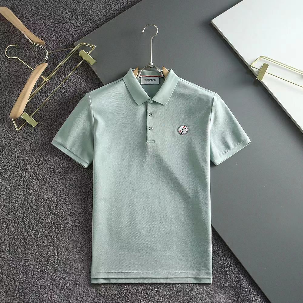 THOM BROWNE || Monogram Appliqué Polo T-Shirt - FASHION MYST 