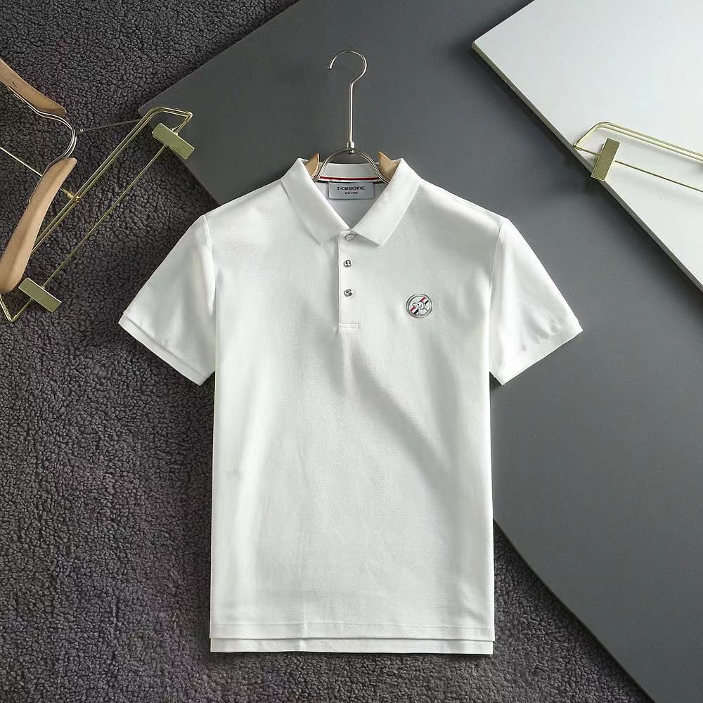 THOM BROWNE || Monogram Appliqué Polo T-Shirt - FASHION MYST 