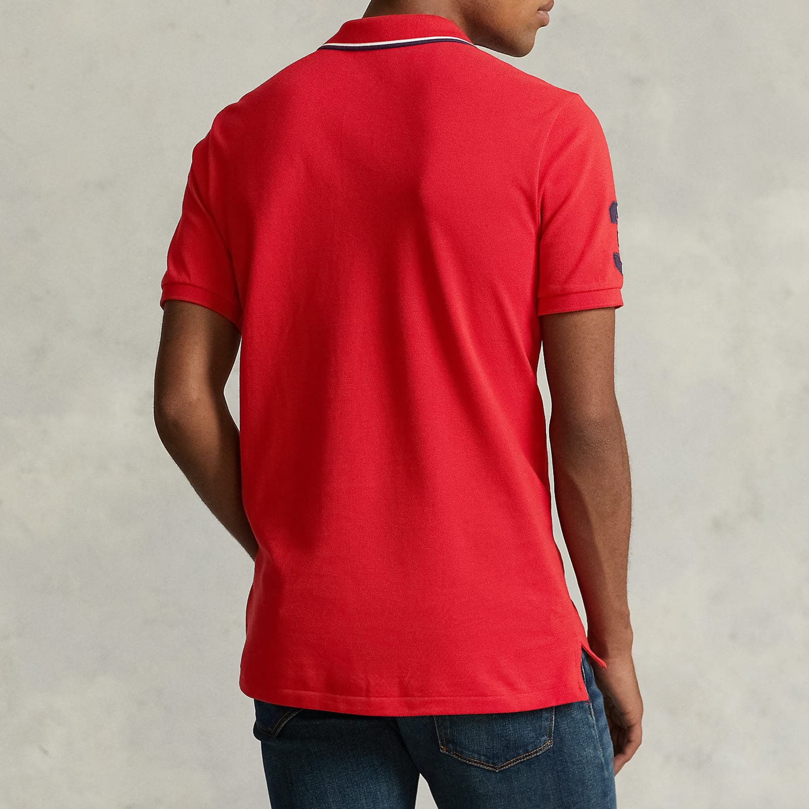 Polo Ralph Lauren || Men Red Custom Slim Fit Triple-Pony Polo - FASHION MYST 