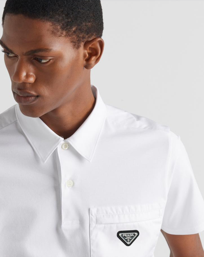 PRADA || Men's Stretch Cotton Polo Shirt With Nylon Details - FASHION MYST 