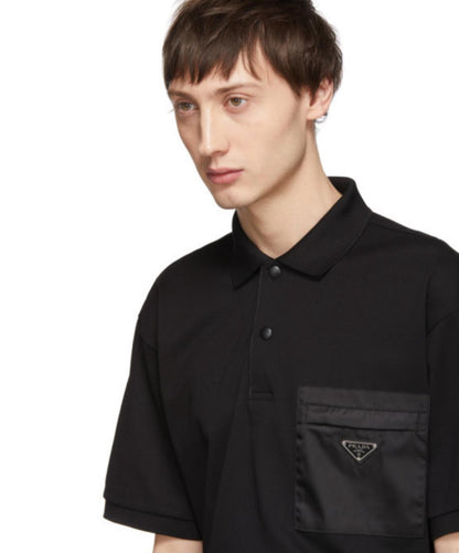 PRADA || Men's Stretch Cotton Polo Shirt With Nylon Details - FASHION MYST 