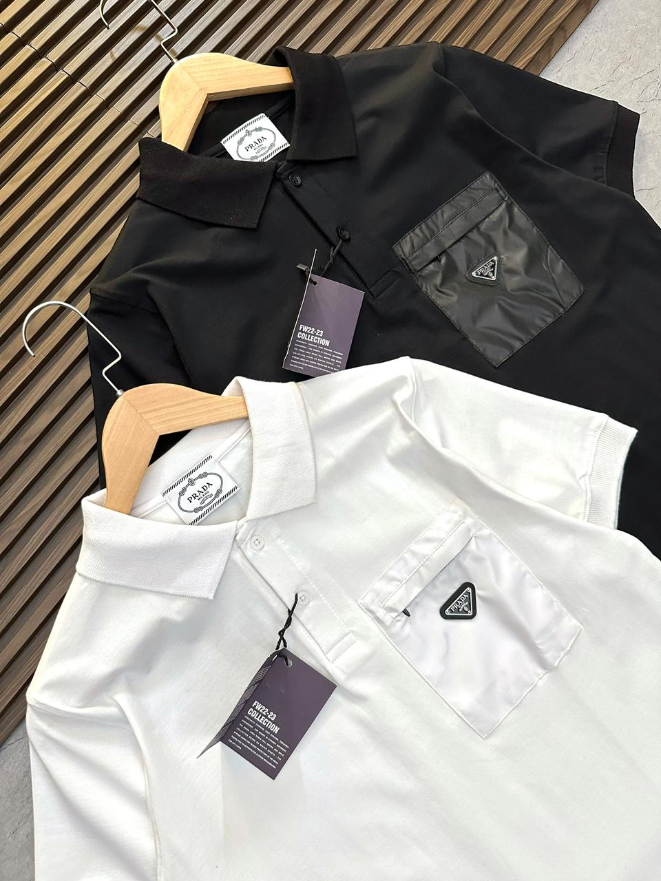 PRADA || Men's Stretch Cotton Polo Shirt With Nylon Details - FASHION MYST 