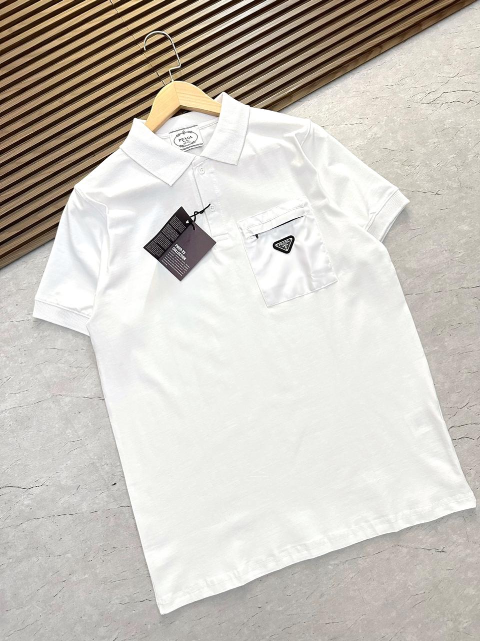 PRADA || Men's Stretch Cotton Polo Shirt With Nylon Details - FASHION MYST 