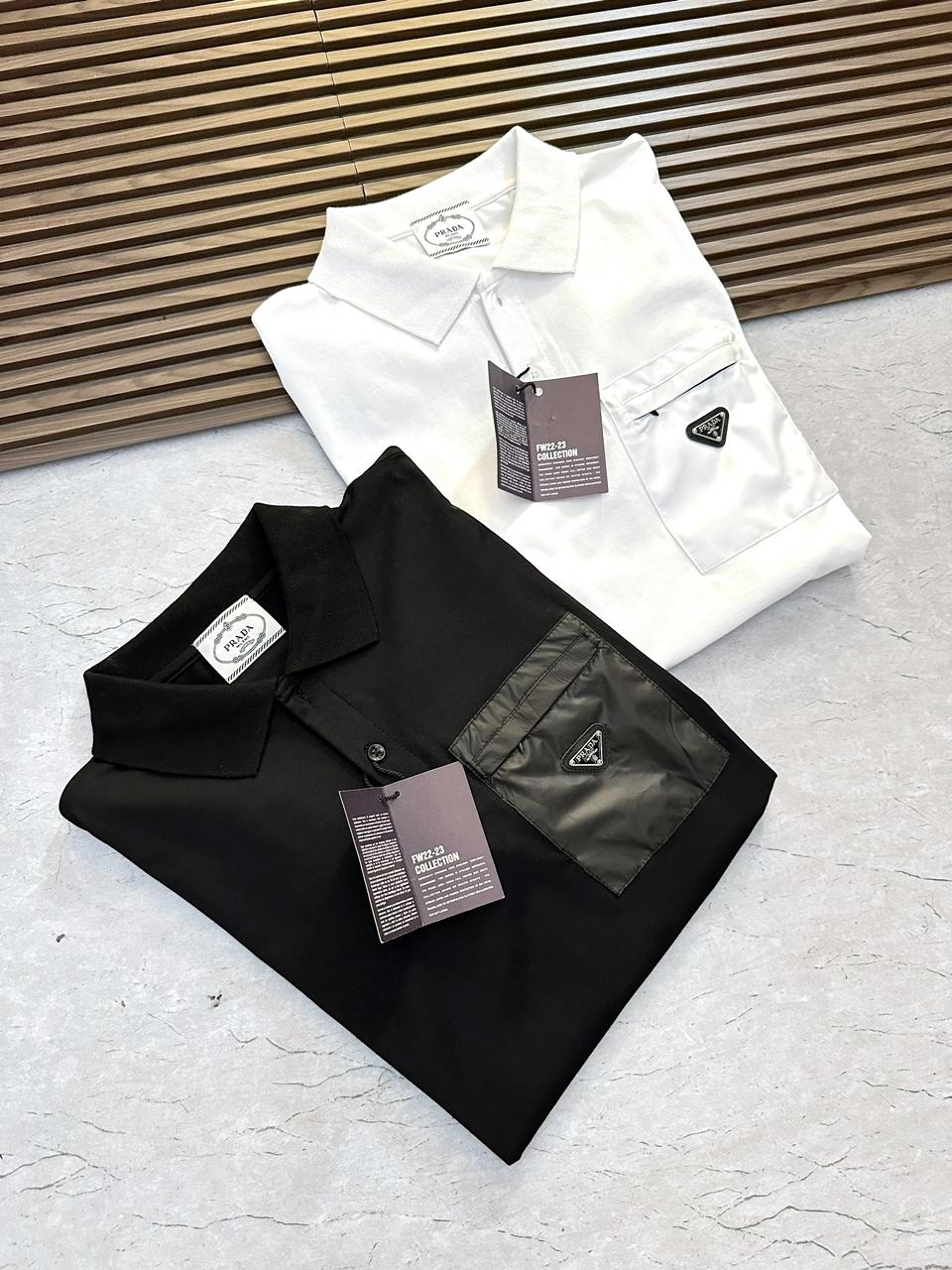 PRADA || Men's Stretch Cotton Polo Shirt With Nylon Details - FASHION MYST 