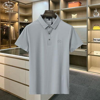 PRADA || Mercerized Piqué Polo Shirt With Chevron Trim - FASHION MYST 