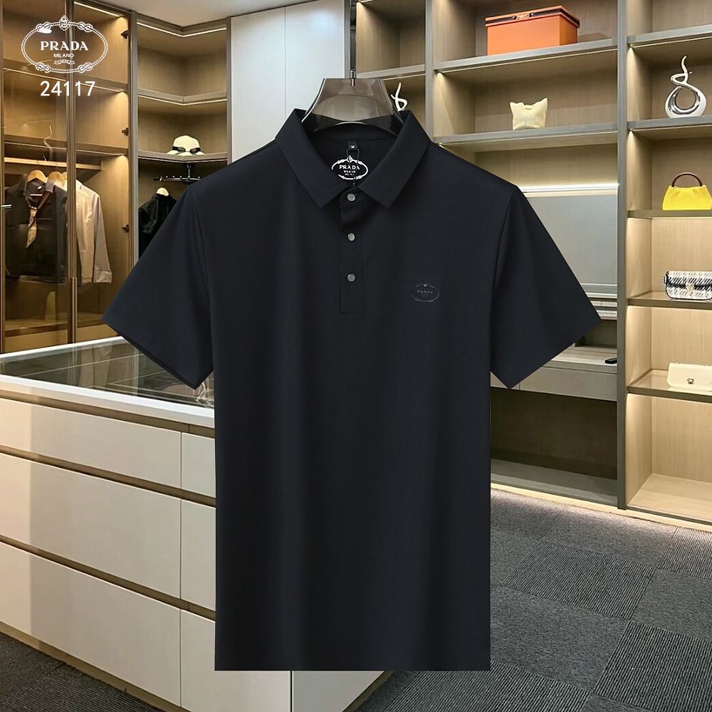 PRADA || Mercerized Piqué Polo Shirt With Chevron Trim - FASHION MYST 