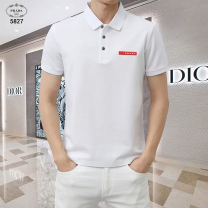 PRADA || Stretch Cotton Polo T-Shirt With Embroidered Logo - FASHION MYST 