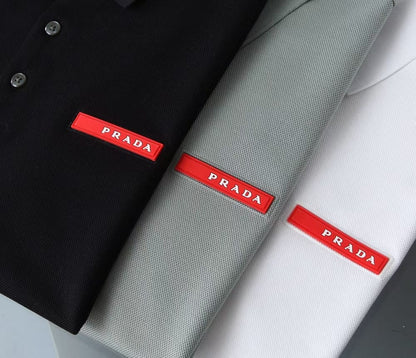 PRADA || Stretch Cotton Polo T-Shirt With Embroidered Logo - FASHION MYST 