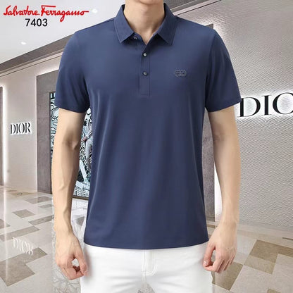 SELVATORE FERRAGAMO || Men's Liquid Touch Short Sleeve Slim Polo T-Shirt - FASHION MYST 