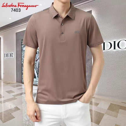 SELVATORE FERRAGAMO || Men's Liquid Touch Short Sleeve Slim Polo T-Shirt - FASHION MYST 