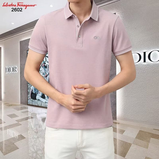 SELVATORE FERRAGAMO || Vintage Destroy Pique Regular Fit Polo T-Shirt - FASHION MYST 