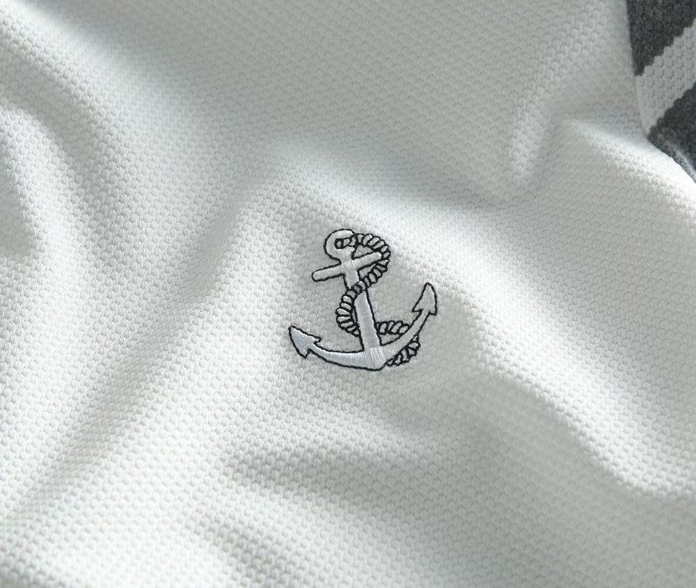 THOM BROWNE || Embroidered-Logo Polo T-Shirt - FASHION MYST 