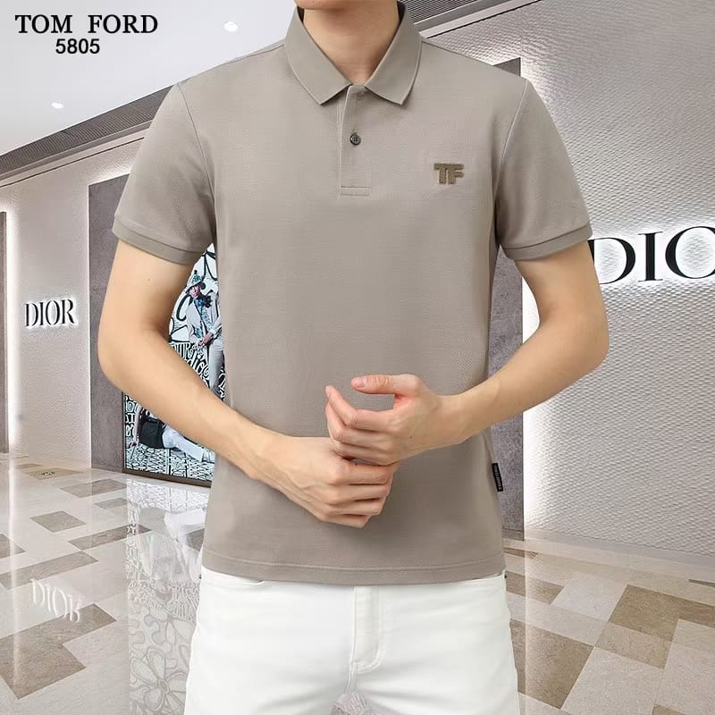 TOM FORD || TF Logo T-Shirts And Polos With Two Button Front Closure - FASHION MYST 