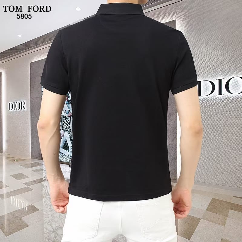 TOM FORD || TF Logo T-Shirts And Polos With Two Button Front Closure - FASHION MYST 