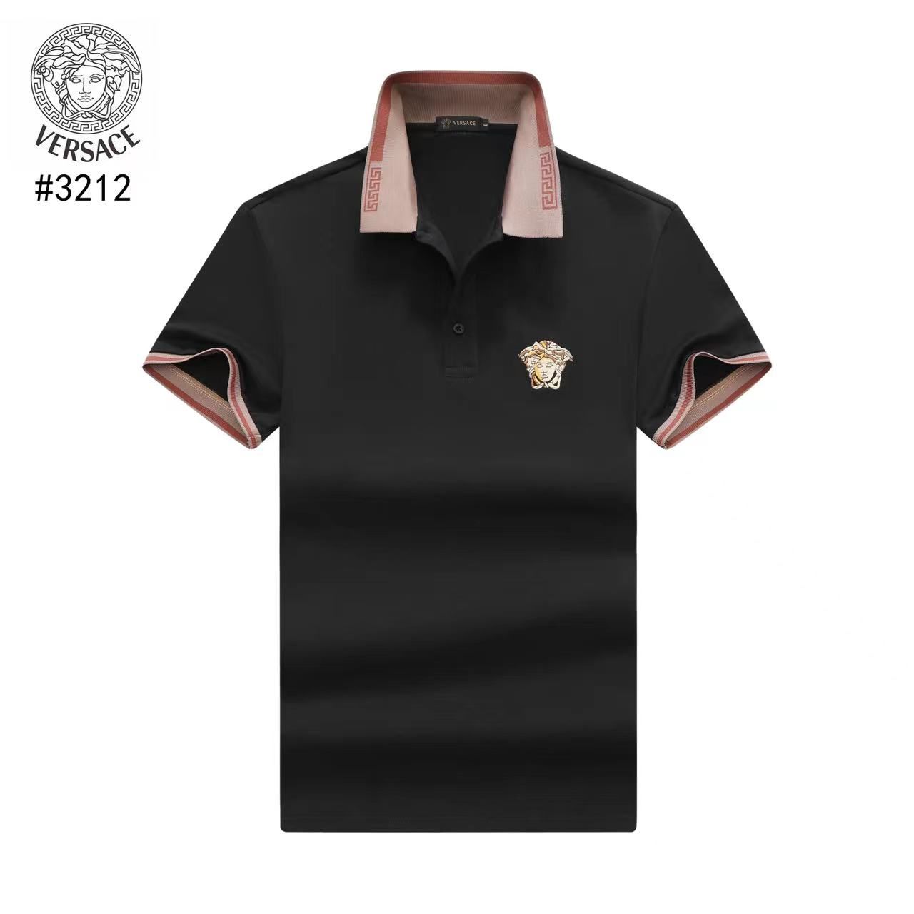 VERSACE || Men Coral Textured Cotton Polo T-Shirt – FASHION MYST