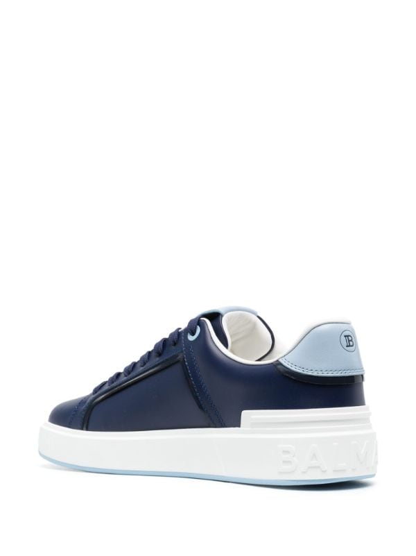 BALMAIN || LOGO-PATCH LOW-TOP SNEAKER - FASHION MYST 