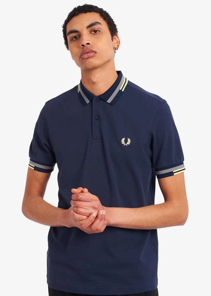 FRED PERRY || Panelled Long Sleeve Polo T-Shirt - FASHION MYST 