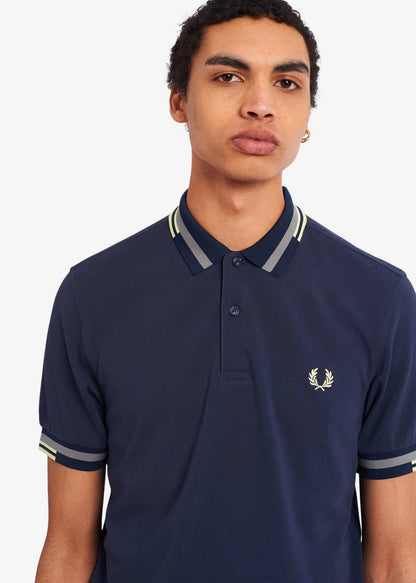 FRED PERRY || Panelled Long Sleeve Polo T-Shirt - FASHION MYST 