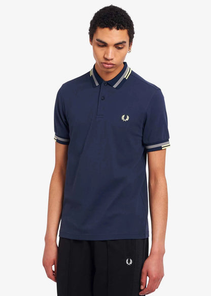 FRED PERRY || Panelled Long Sleeve Polo T-Shirt - FASHION MYST 