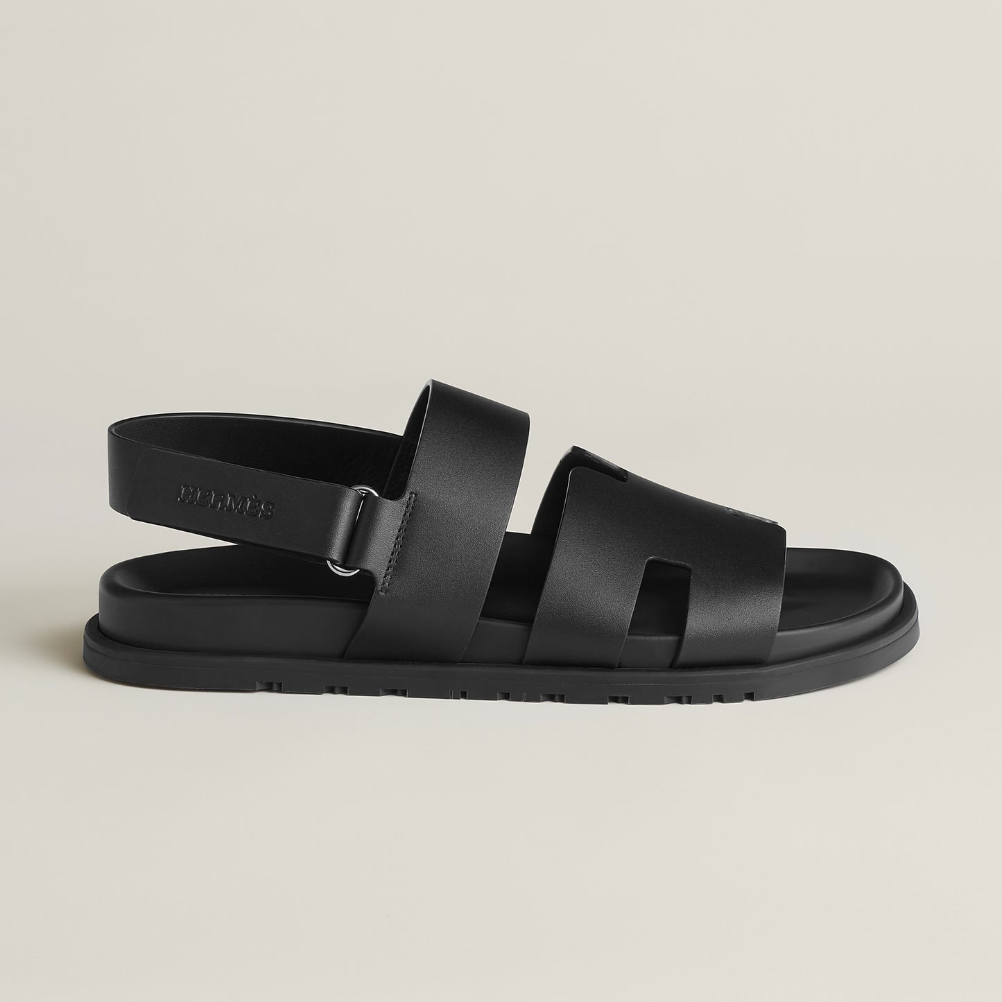 HERMES || Genius Sandal in Calfskin – Sleek Black Luxury Leather Men’s Sandal