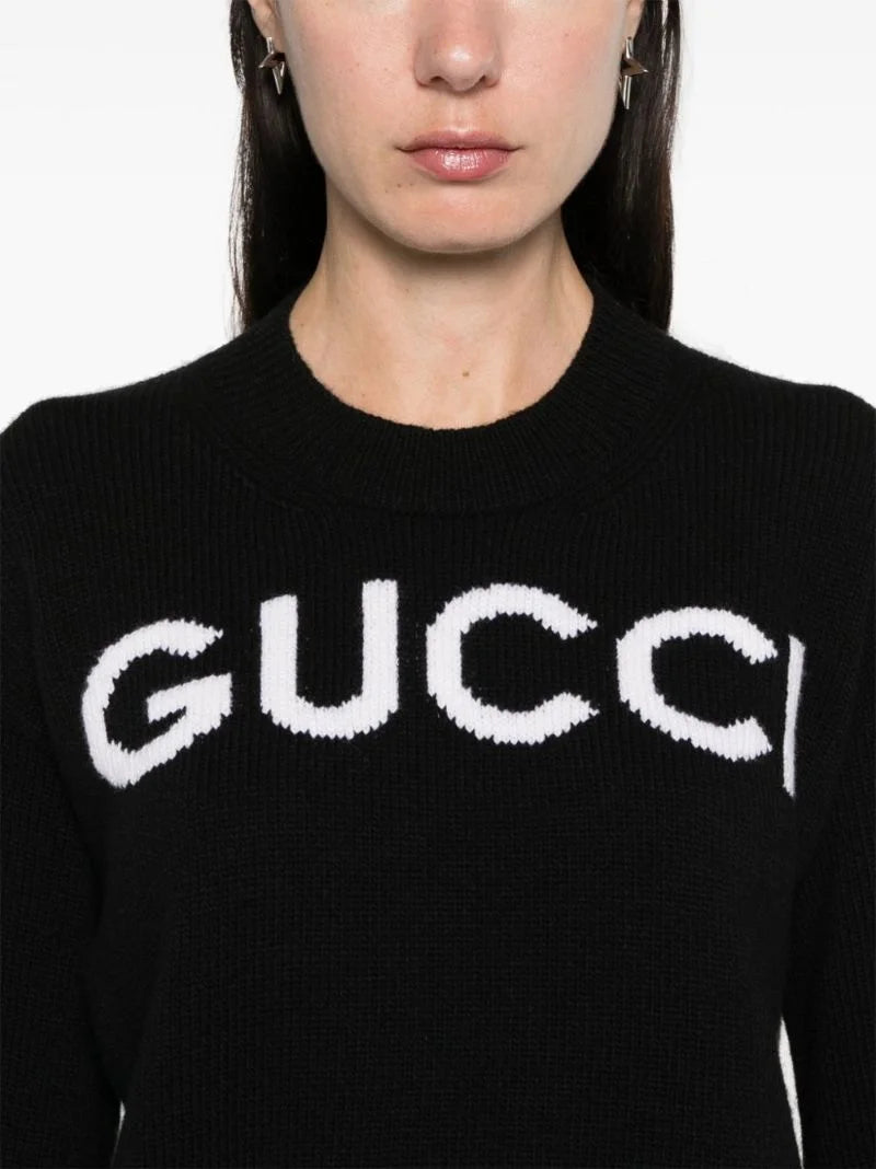 GUCCI || Gucci Intarsia-Logo Wool Sweater For Women