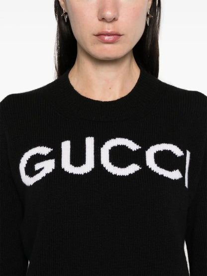 GUCCI || Gucci Intarsia-Logo Wool Sweater For Women