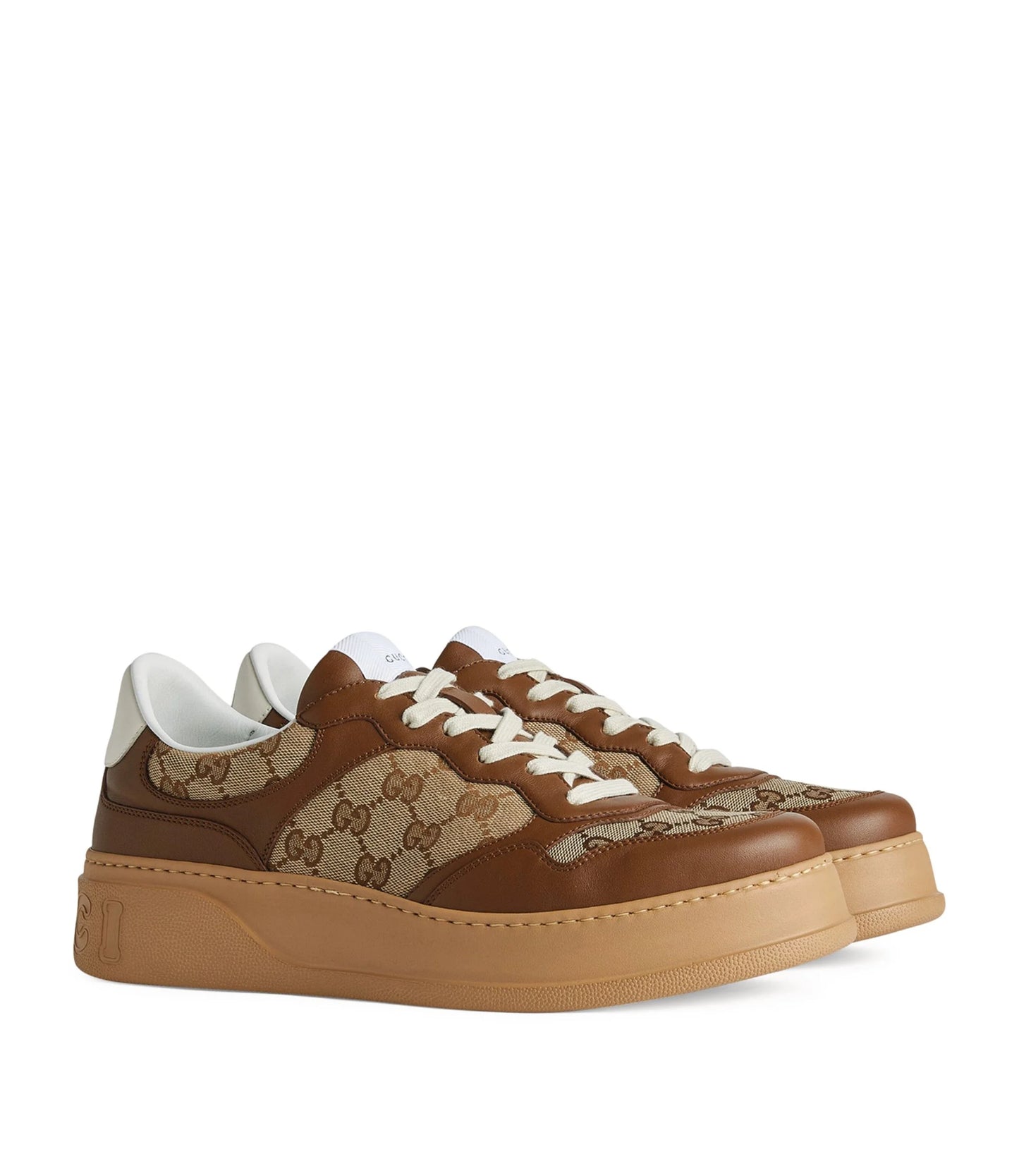 GUCCI || Mens Gucci brown Original GG Monogram Sneakers - FASHION MYST 