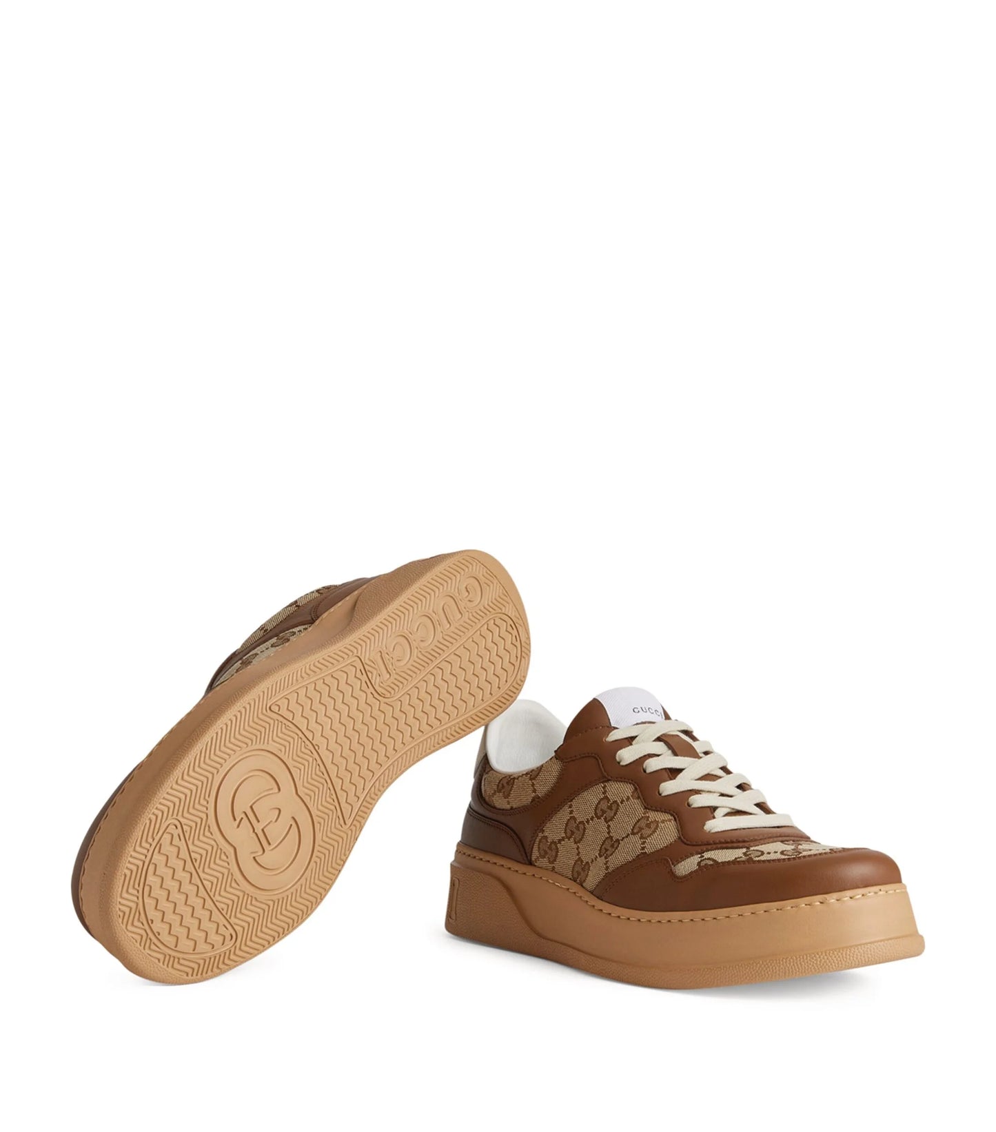 GUCCI || Mens Gucci brown Original GG Monogram Sneakers - FASHION MYST 