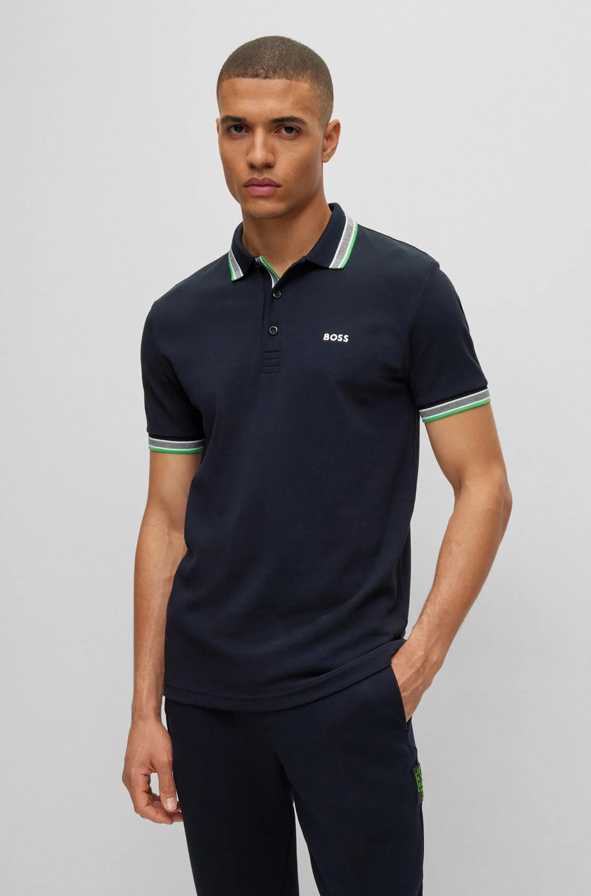 HUGO BOSS || Men's Slim-Fit Polo Shirt - Luxury Tipped Collar Cotton Pique Collection